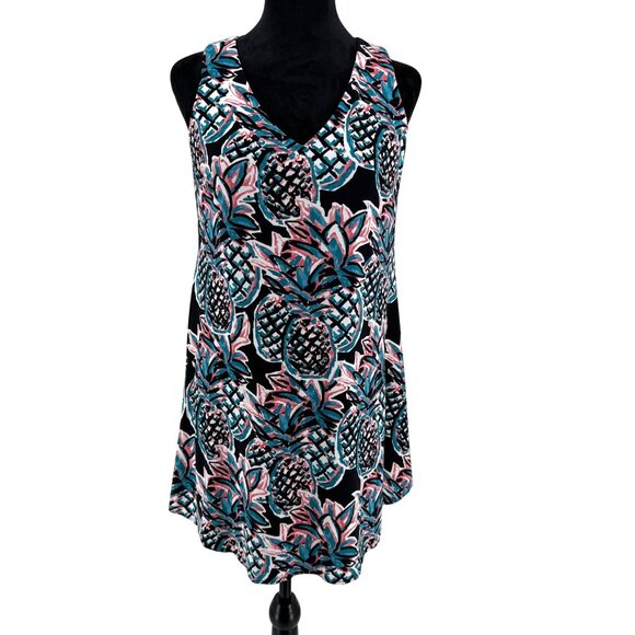 Pappagallo Tank Dress‎ Womens Size S Pineapple Print Stretch Tropical Sleeveless - Picture 3 of 7